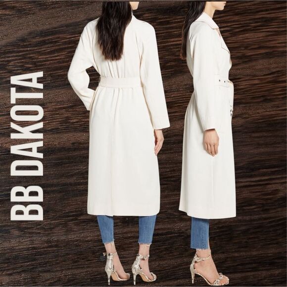 BB DAKOTA Women’s I Spy Textured Twill Light Weight Trench Coat in the Size S - Picture 2 of 16